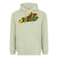 Matcha Kentucky Map Western Sunflower Pattern Heavyweight Hoodie - Bettercallsaul