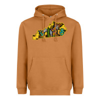 Meerkat Kentucky Map Western Sunflower Pattern Heavyweight Hoodie - Bettercallsaul