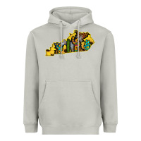 Moon Dust Kentucky Map Western Sunflower Pattern Heavyweight Hoodie - Bettercallsaul