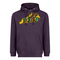 Plum Kentucky Map Western Sunflower Pattern Heavyweight Hoodie - Bettercallsaul