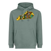 Sage Kentucky Map Western Sunflower Pattern Heavyweight Hoodie - Bettercallsaul
