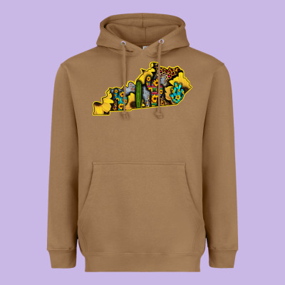 Kentucky Map Western Sunflower Pattern Heavyweight Hoodie Designed By Bettercallsaul