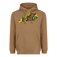 Toasted Coconut Kentucky Map Western Sunflower Pattern Heavyweight Hoodie - Bettercallsaul