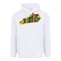 White Kentucky Map Western Sunflower Pattern Heavyweight Hoodie - Bettercallsaul