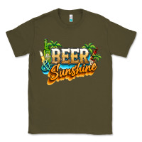 Army Green Beer and sunshine Classic Tee - NancyCooperArtShop