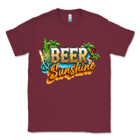 Burgundy Beer and sunshine Classic Tee - NancyCooperArtShop