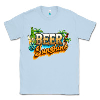 Dusty Blue Beer and sunshine Classic Tee - NancyCooperArtShop