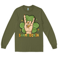 Army Green st. patrick's day shamrockin' Long Sleeve Tee - MaliasSmallBusiness