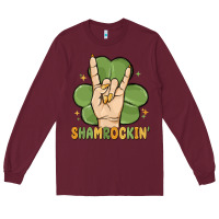 Burgundy st. patrick's day shamrockin' Long Sleeve Tee - MaliasSmallBusiness