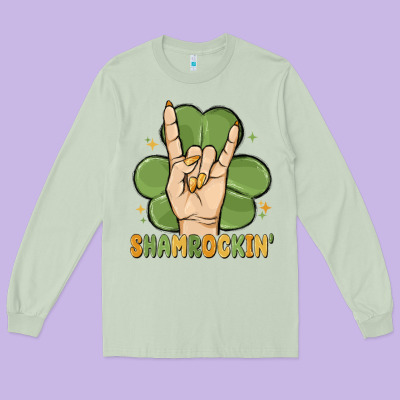 St. Patrick's Day Shamrockin' Long Sleeve Tee Designed By Maliassmallbusiness