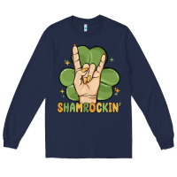 Navy st. patrick's day shamrockin' Long Sleeve Tee - MaliasSmallBusiness