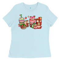 Baby Blue strawberry farm fresh coffee cups Ladies Tee - Zillion Design Studio