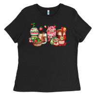 Black strawberry farm fresh coffee cups Ladies Tee - Zillion Design Studio