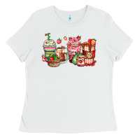 White strawberry farm fresh coffee cups Ladies Tee - Zillion Design Studio