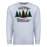 Heather Grey Merry Christmas Trees Premium Sweatshirt - Bettercallsaul
