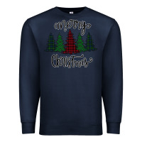 Navy Merry Christmas Trees Premium Sweatshirt - Bettercallsaul