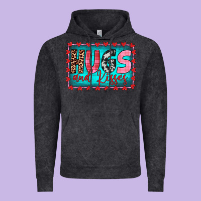 Hugs And Kisses Vintage Hoodie Designed By Jahusdesignshop