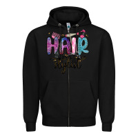 Black hair stylist Zipper Hoodie - MaliasSmallBusiness
