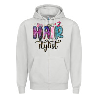 Dove Grey hair stylist Zipper Hoodie - MaliasSmallBusiness