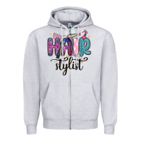 Heather Grey hair stylist Zipper Hoodie - MaliasSmallBusiness
