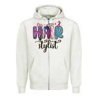 Oatmeal Heather hair stylist Zipper Hoodie - MaliasSmallBusiness