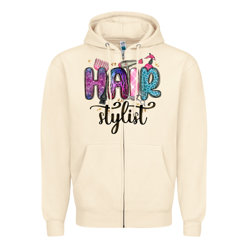 Hair Stylist Zipper Hoodie by MaliasSmallBusiness | Teevron