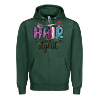 Sports Green hair stylist Zipper Hoodie - MaliasSmallBusiness