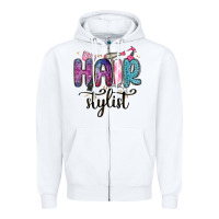 White hair stylist Zipper Hoodie - MaliasSmallBusiness
