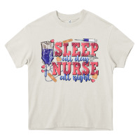 Cream sleep all day nurse all night Heavy Core Tee - texasbilliewilder