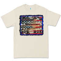 American Flag With Cowhide Background Premium Tee | Teevron