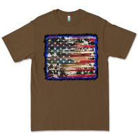 Cacao american flag with cowhide background Premium Tee - RanaPortraitStore