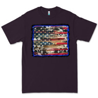 Plum american flag with cowhide background Premium Tee - RanaPortraitStore