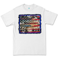 White american flag with cowhide background Premium Tee - RanaPortraitStore