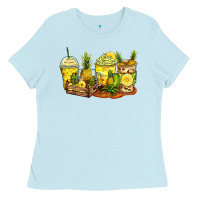 Baby Blue pineapple farm fresh coffee cups Ladies Tee - Zillion Design Studio