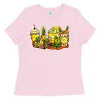 Bubblegum Pink pineapple farm fresh coffee cups Ladies Tee - Zillion Design Studio