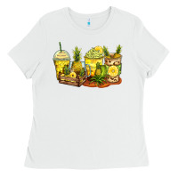 White pineapple farm fresh coffee cups Ladies Tee - Zillion Design Studio