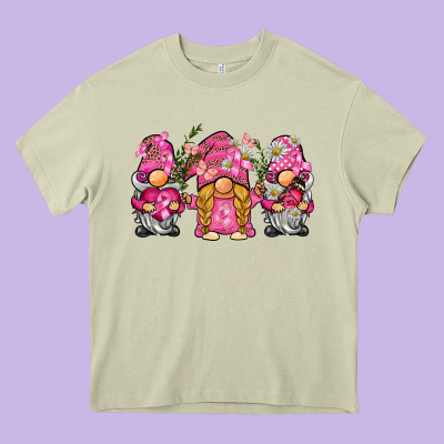 Breast Cancer Gnome Heavy Core Tee Designed By Barkaloodesign