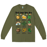 Army Green god says you are st patrick's day Long Sleeve Tee - MaliasSmallBusiness