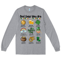 Heather Grey god says you are st patrick's day Long Sleeve Tee - MaliasSmallBusiness