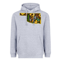 Heather Grey Western Oklahoma Map Sunflower Pattern Heavyweight Hoodie - Bettercallsaul
