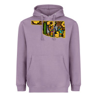 Lavender Western Oklahoma Map Sunflower Pattern Heavyweight Hoodie - Bettercallsaul