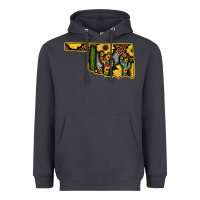 Smoke Western Oklahoma Map Sunflower Pattern Heavyweight Hoodie - Bettercallsaul