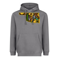 Storm Western Oklahoma Map Sunflower Pattern Heavyweight Hoodie - Bettercallsaul