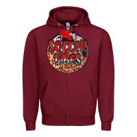 Burgundy soccer vibes Zipper Hoodie - MaliasSmallBusiness