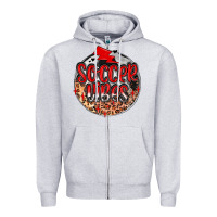 Heather Grey soccer vibes Zipper Hoodie - MaliasSmallBusiness