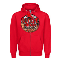 Red soccer vibes Zipper Hoodie - MaliasSmallBusiness