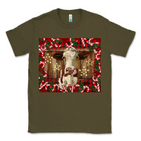 Army Green christmas heifer with candy canes Classic Tee - BarkalooDesign