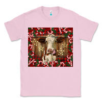 Bubblegum Pink christmas heifer with candy canes Classic Tee - BarkalooDesign