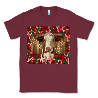 Burgundy christmas heifer with candy canes Classic Tee - BarkalooDesign