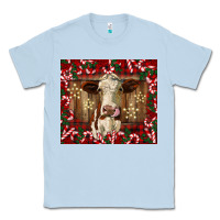 Dusty Blue christmas heifer with candy canes Classic Tee - BarkalooDesign